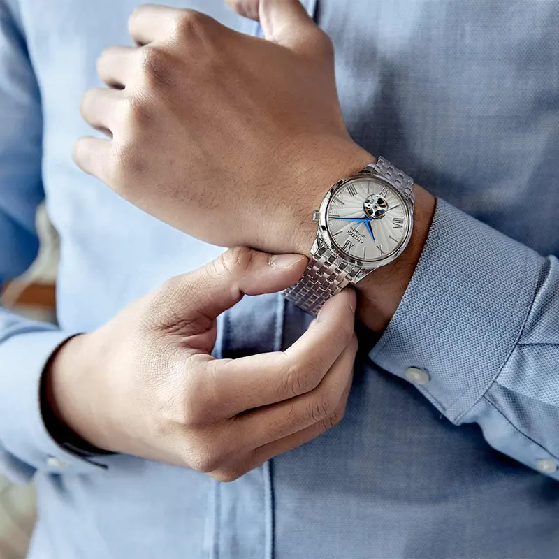 Citizen Open Heart Silver Dial Classic Men’s Watch- NH9130-84A